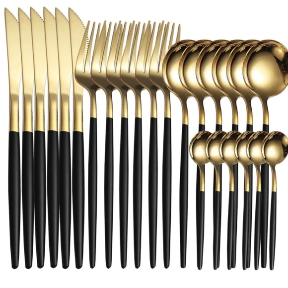 24pcs Stainless Steel Cutlery Set,Stainless Steel, Portuguese Cutlery Sp… - Picture 3 of 8